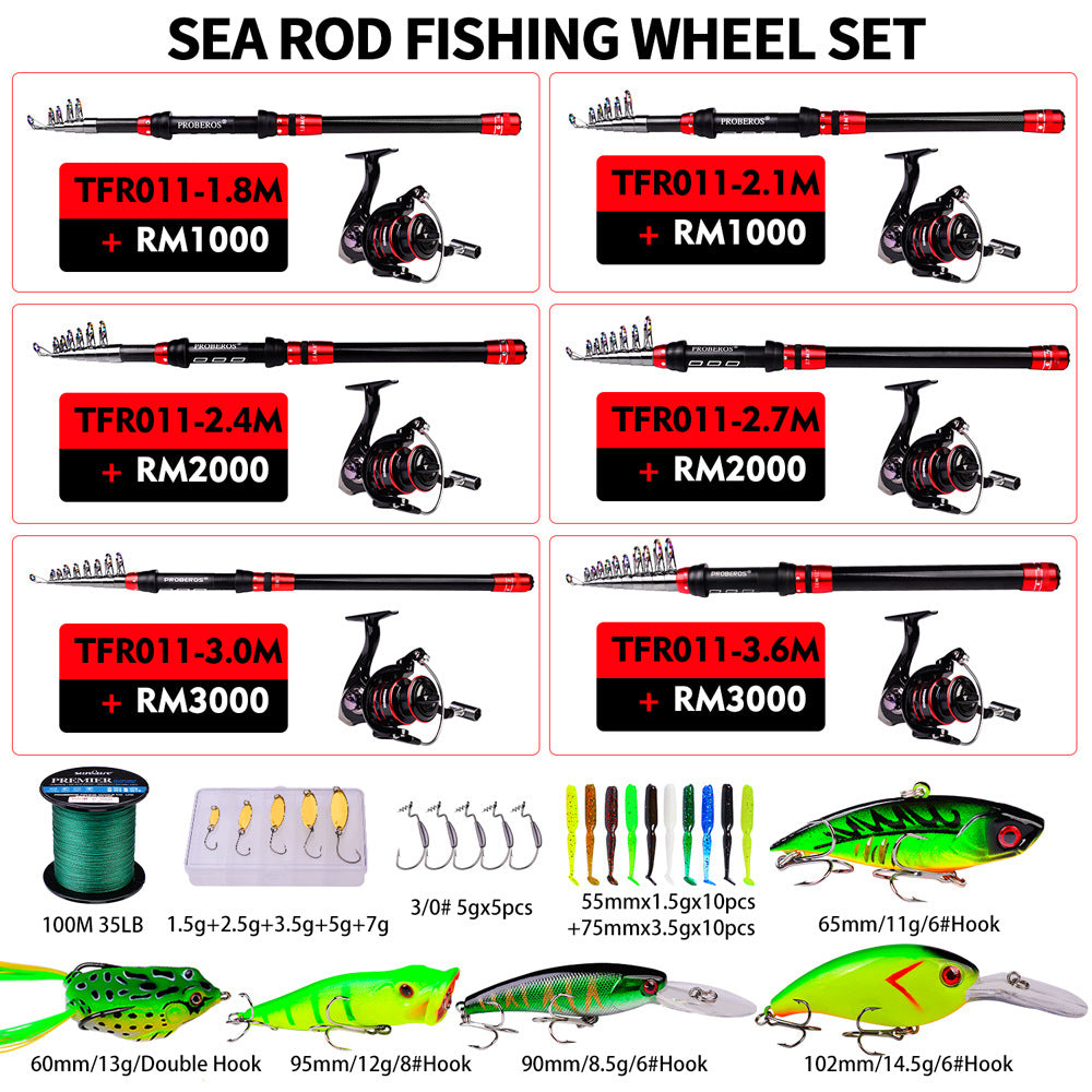 Long Cast Rod Fishing Reel Combination Set