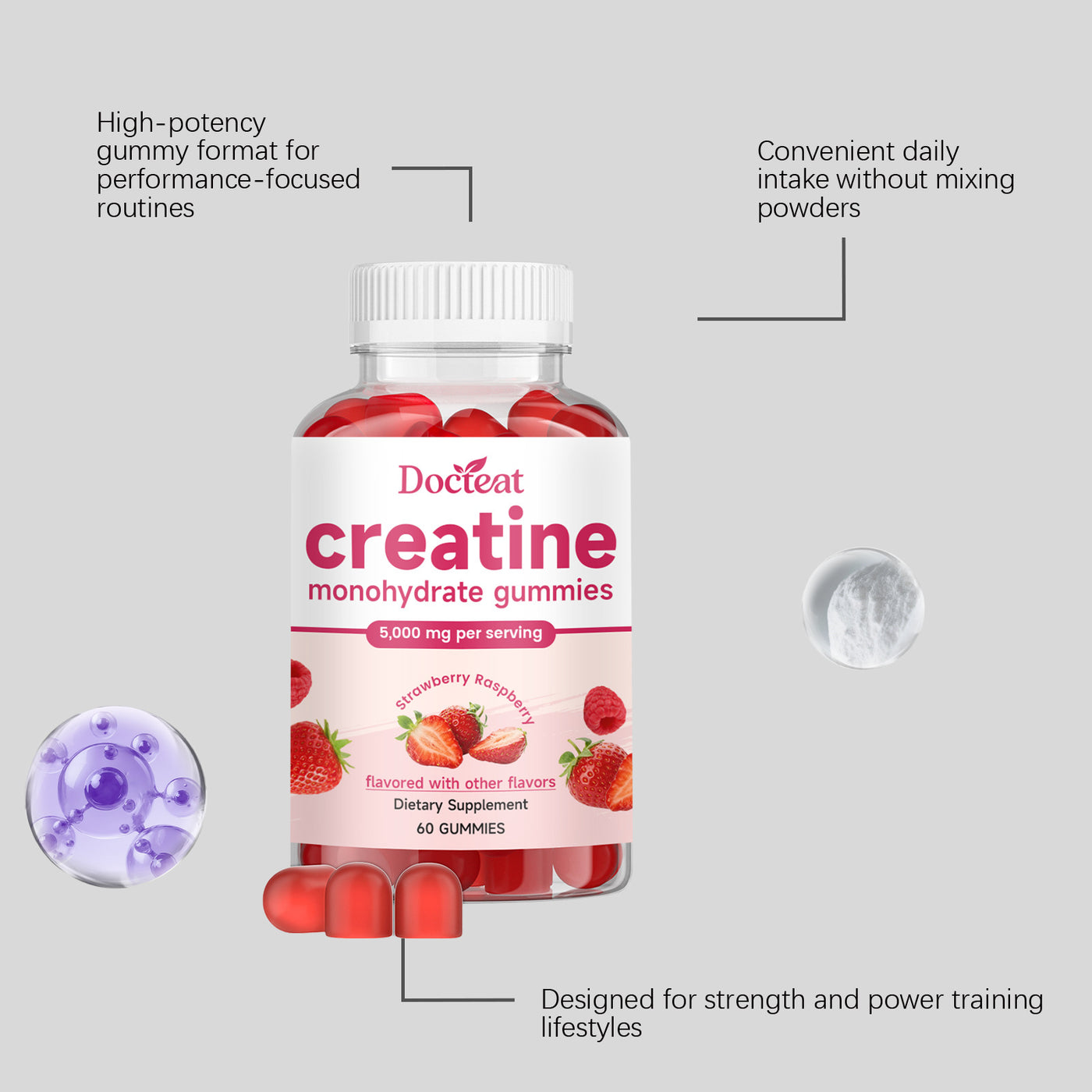 Creatine Energy Gummies – Boost Strength, Stamina & Recovery