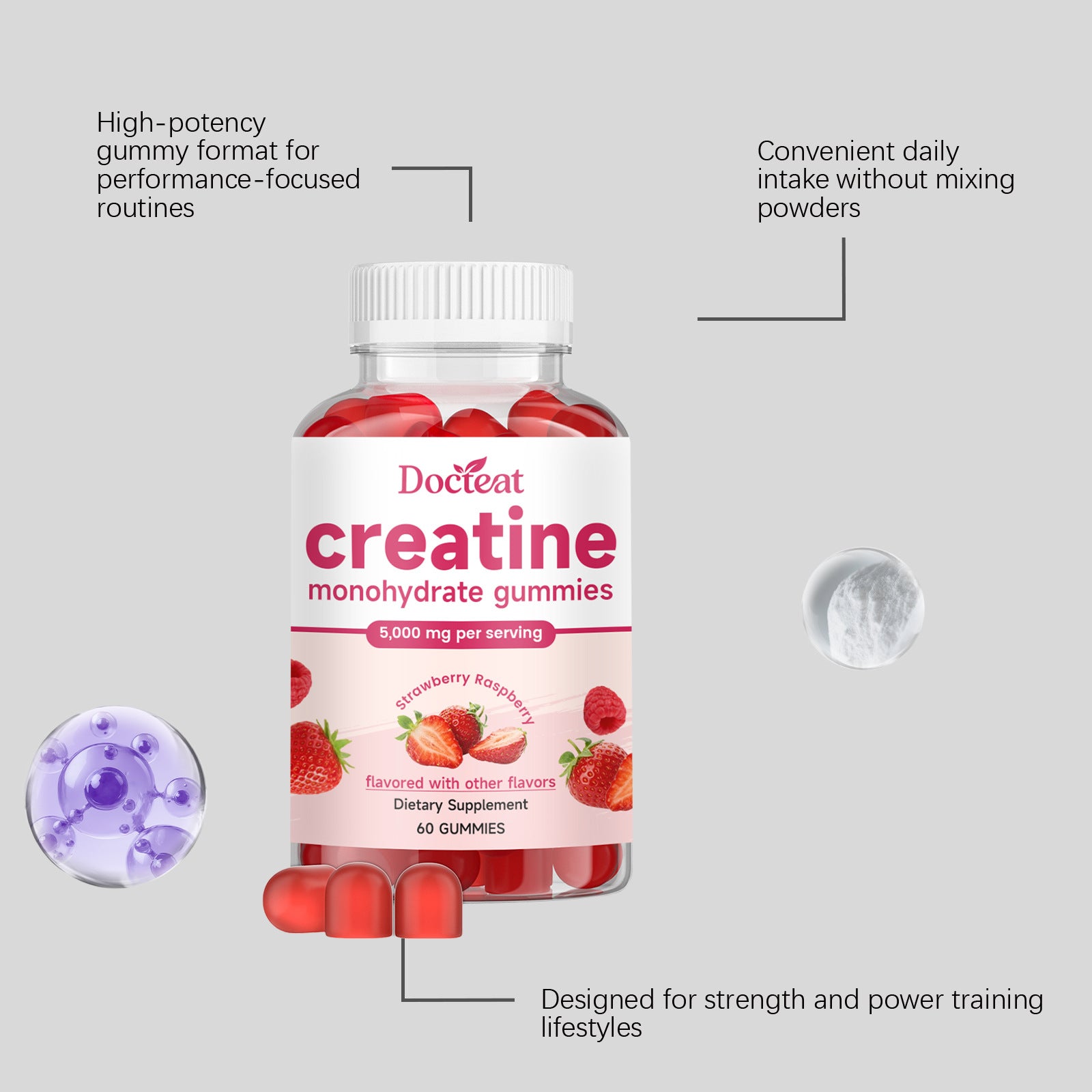 Creatine Energy Gummies – Boost Strength, Stamina & Recovery