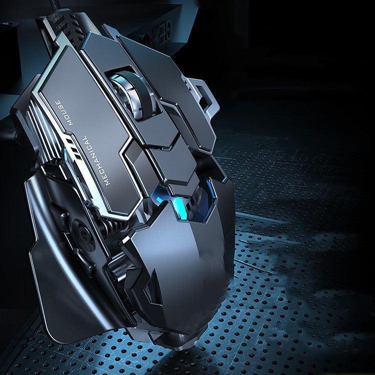 Forerunner Esports Gaming Mouse – Wired Mechanical Macro Mouse with Metal Weight & Silent Clicks