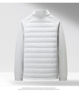 Men’s Stand-Up Collar Patchwork Down Jacket