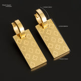 18K Gold-Plated Hollow Rectangle Hoop Earrings