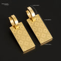 18K Gold-Plated Hollow Rectangle Hoop Earrings