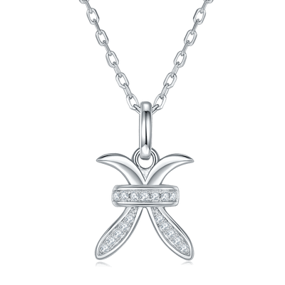 Pisces Zodiac Necklace – Plated Pendant with Premium Moissanite