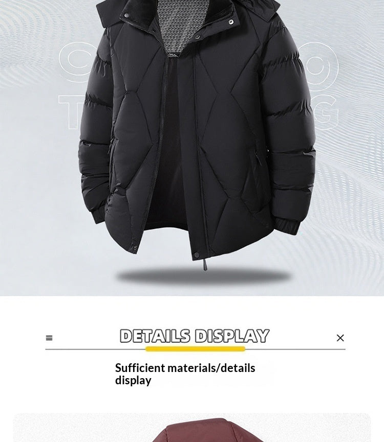 New Winter Men’s Detachable Hood Cotton-Padded Coat