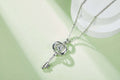 Luxury Moissanite Key Necklace – Plated Pendant, Elegant Light Luxury Jewelry