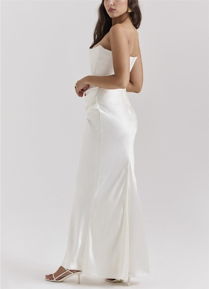 Slim Tube Top Long Dress