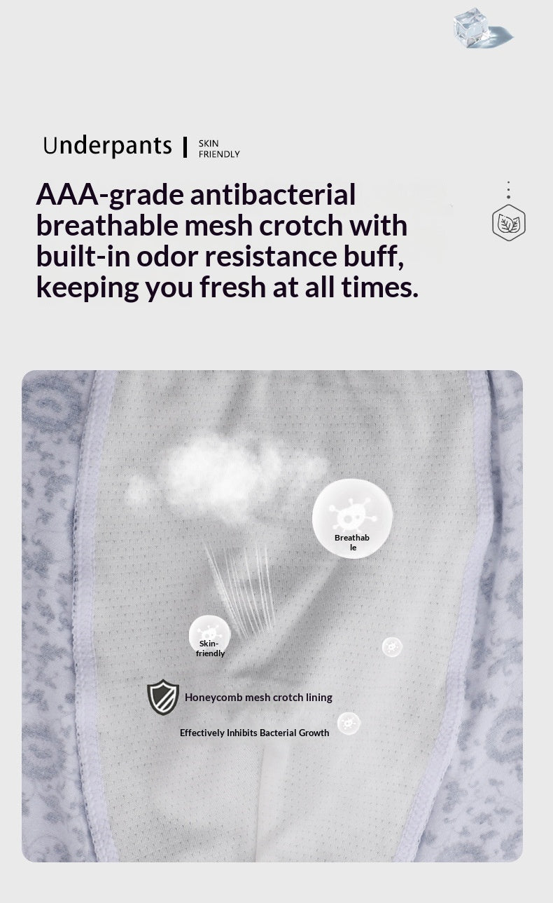 Men’s All-Cotton Boxer Briefs – Printed Design for Comfort & Style