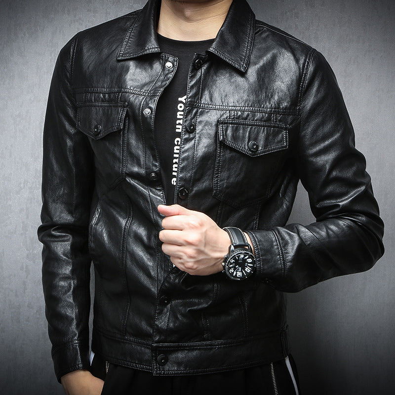 Men’s Korean-Style Biker Jacket