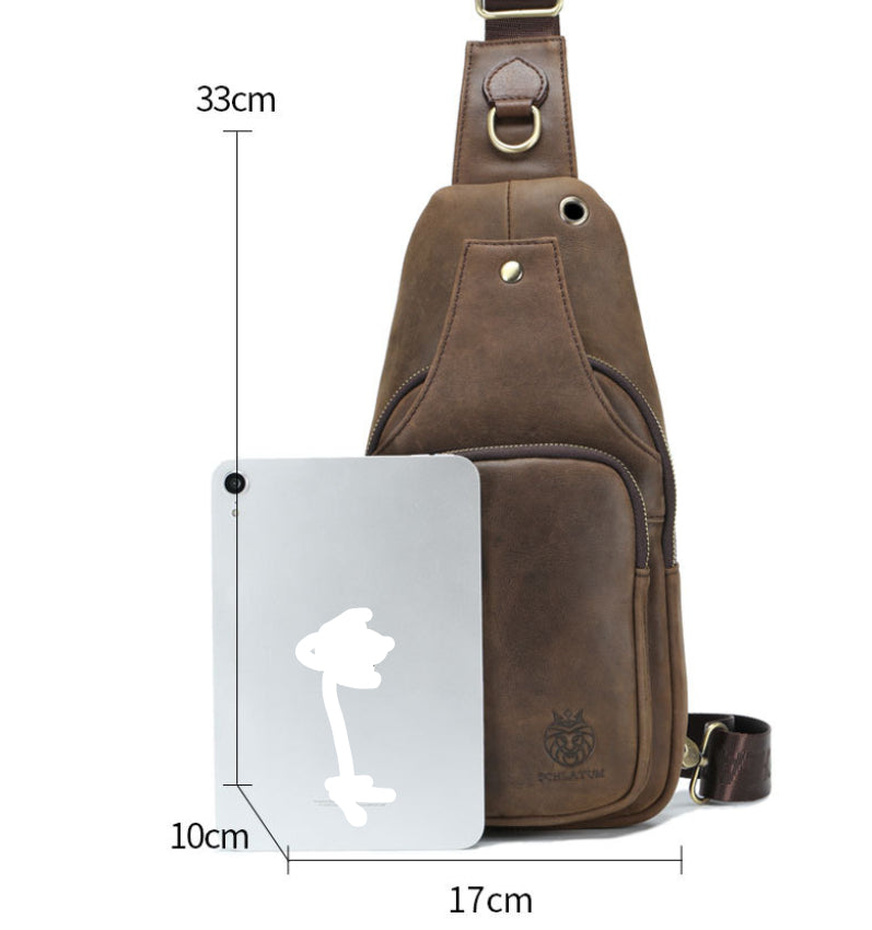 Men’s Retro Cowhide Front Sling Bag
