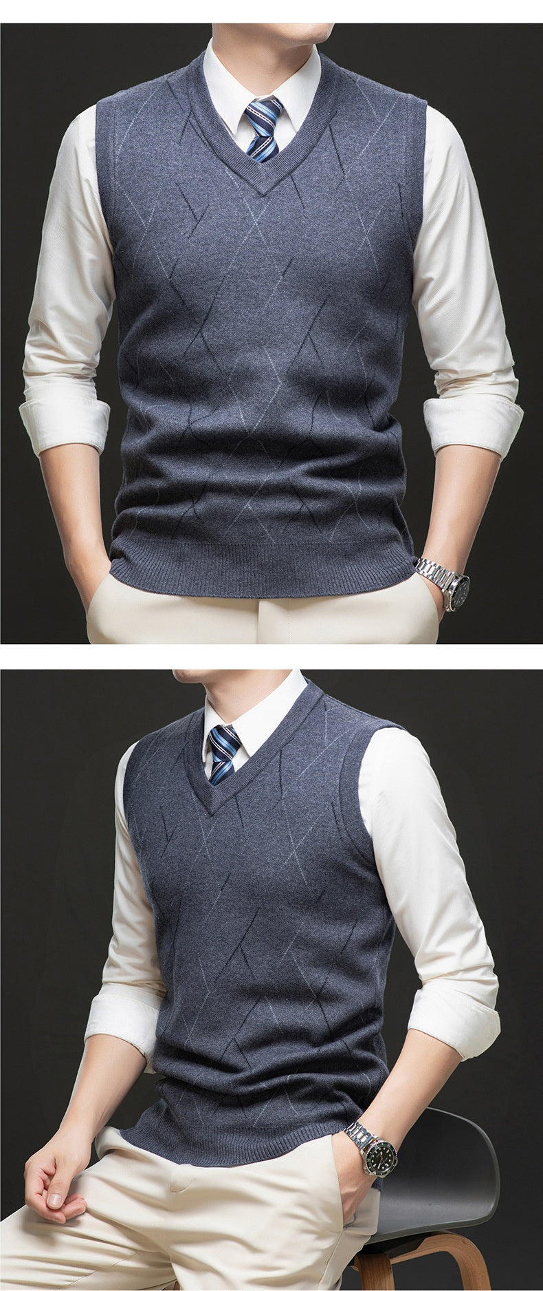 Men’s Sleeveless Knitted Vest