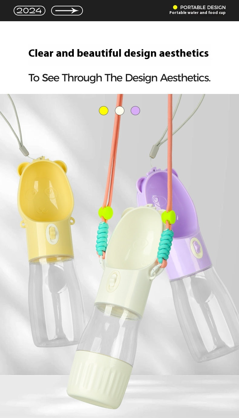 2-in-1 Portable Dog Water Bottle & Food Container