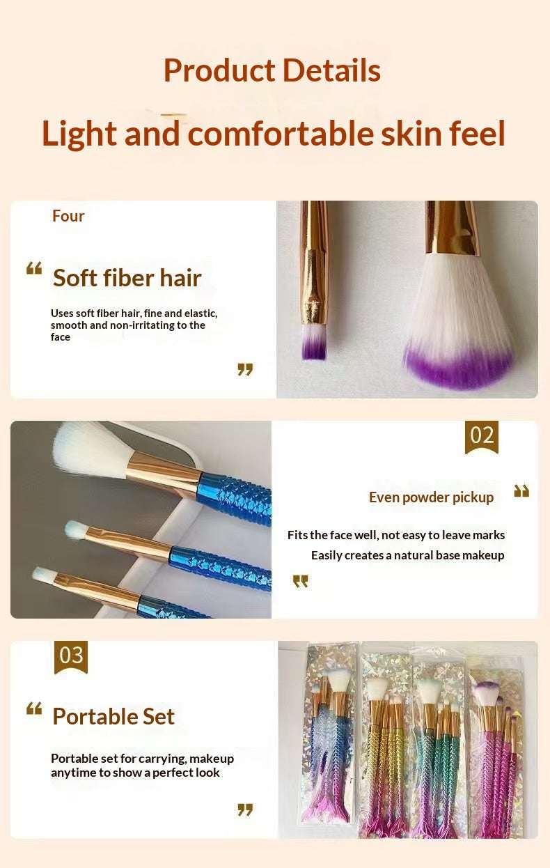 4-Piece Mermaid Gradient Eye Makeup Brush Set