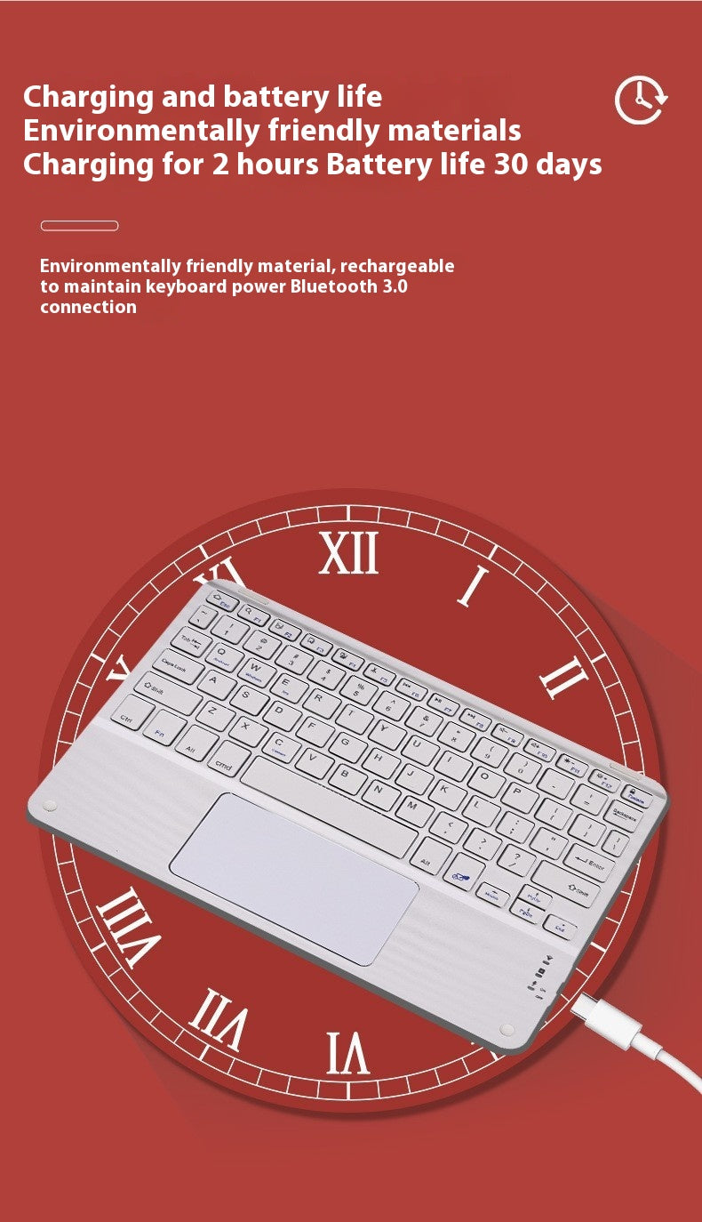 Square Hat Touch Bluetooth Wireless Charging Keyboard