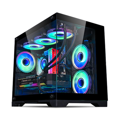 Panoramic Glass 360° Water‑Cooled Desktop Computer Host