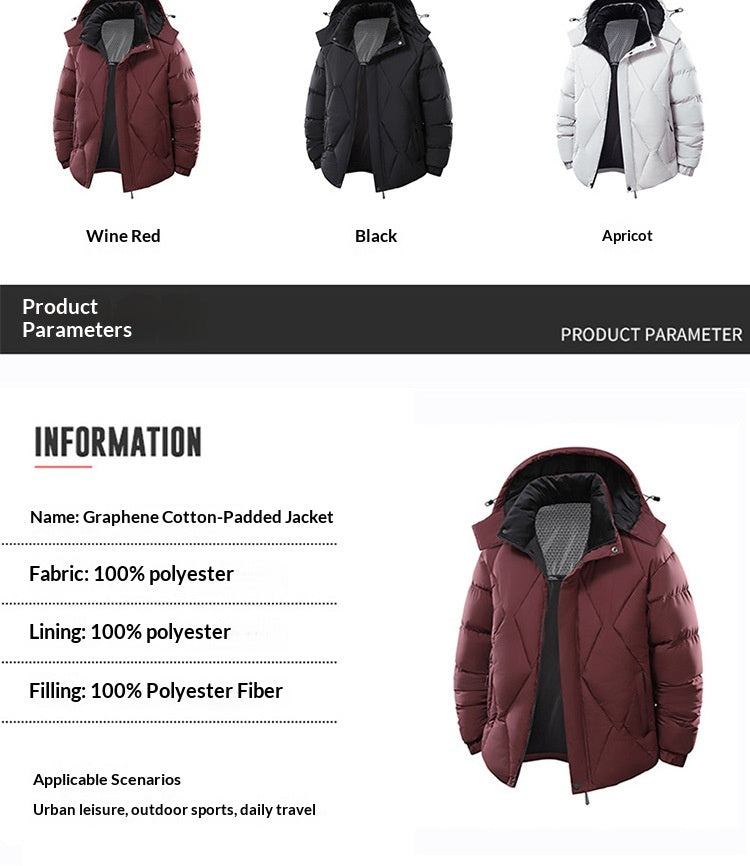 New Winter Men’s Detachable Hood Cotton-Padded Coat