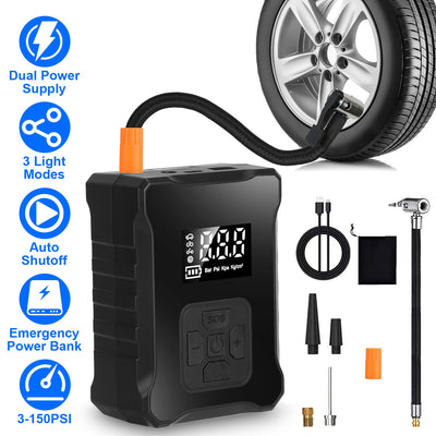 Vector 150 PSI Cordless Smart Inflator | High-Velocity Digital Air Compressor & Emergency Power Vault