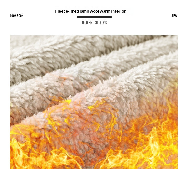 Men’s Thickened Winter Outdoor Lambswool Jacket – Extra Warm & Durable