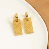 18K Gold-Plated Hollow Rectangle Hoop Earrings