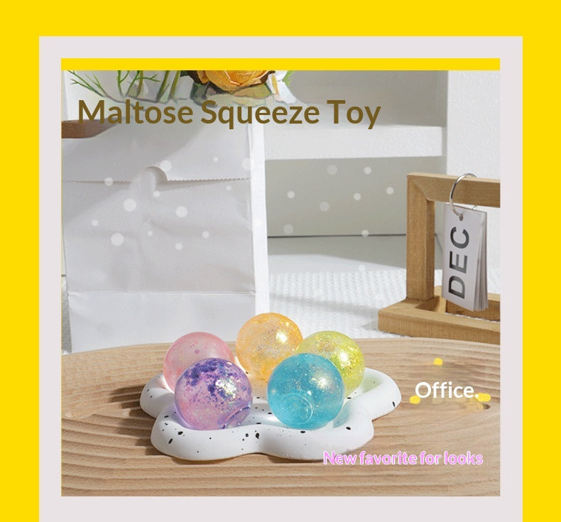 Golden Powder Maltose Ball – Soft Stress‑Relief Squeeze Toy for Relaxation & Sensory Play