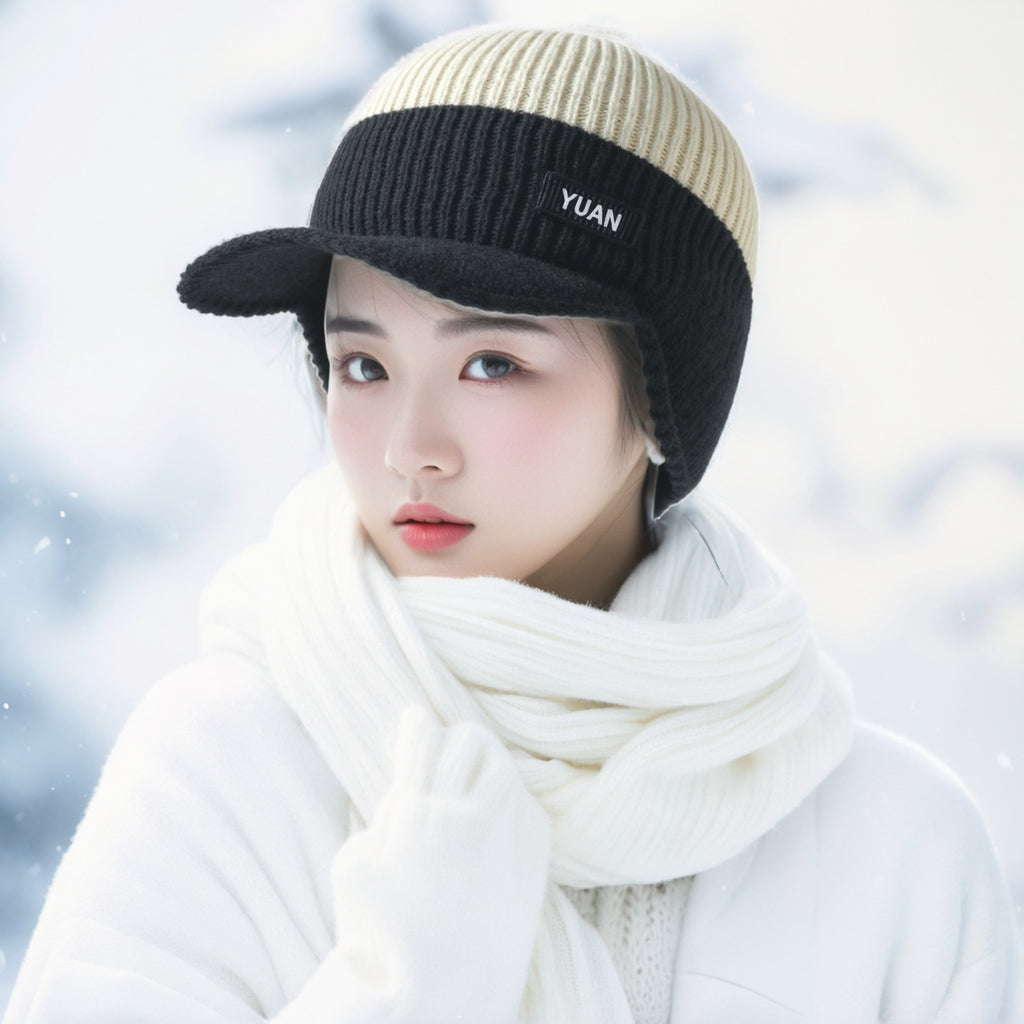 Men’s Fleece-Lined Thickened Warm Knitted Hat – Winter Comfort