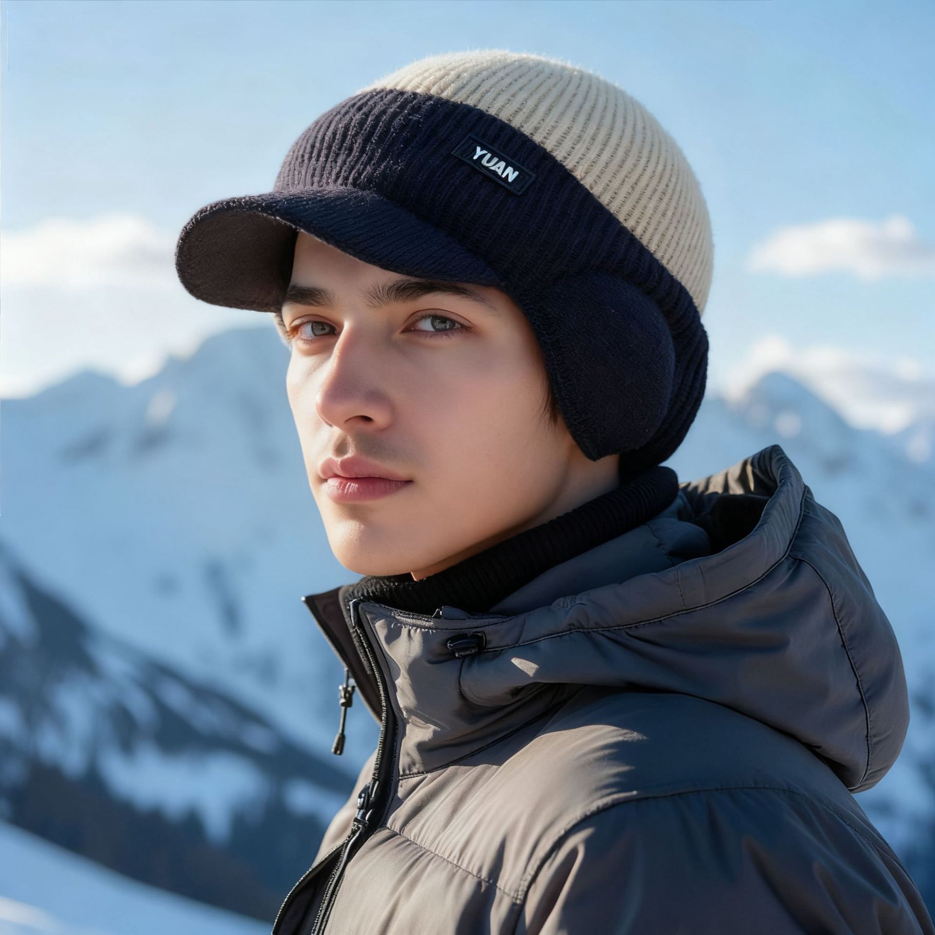 Men’s Fleece-Lined Thickened Warm Knitted Hat – Winter Comfort