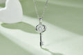 Luxury Moissanite Key Necklace – Plated Pendant, Elegant Light Luxury Jewelry