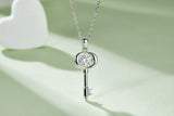 Luxury Moissanite Key Necklace – Plated Pendant, Elegant Light Luxury Jewelry
