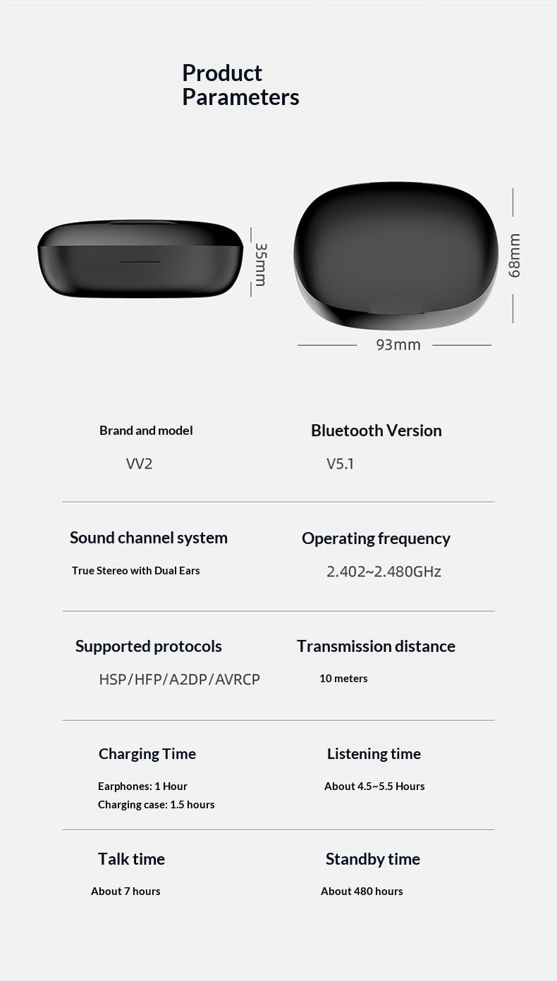 VV2 Bluetooth Earbuds