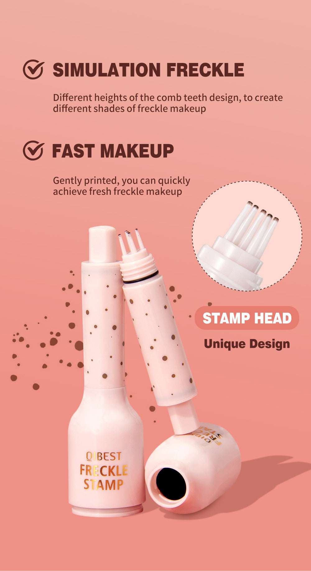 Brown Facial Pseudo Freckle Makeup Brush