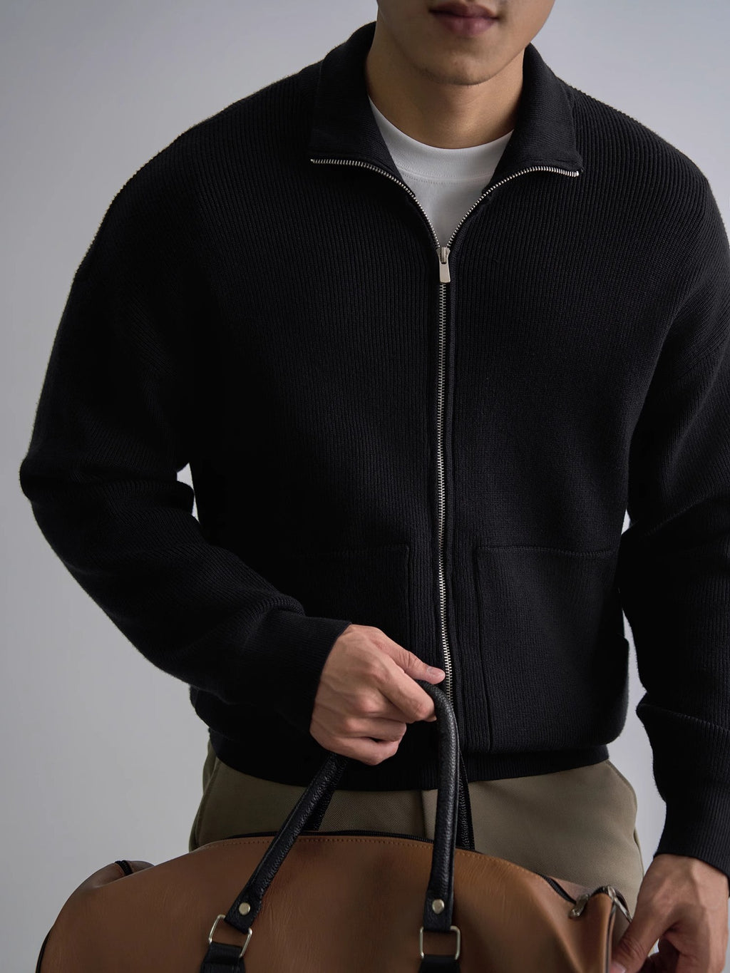 Men’s Autumn/Winter Zip-Up Sweater Top Coat – Warm & Stylish
