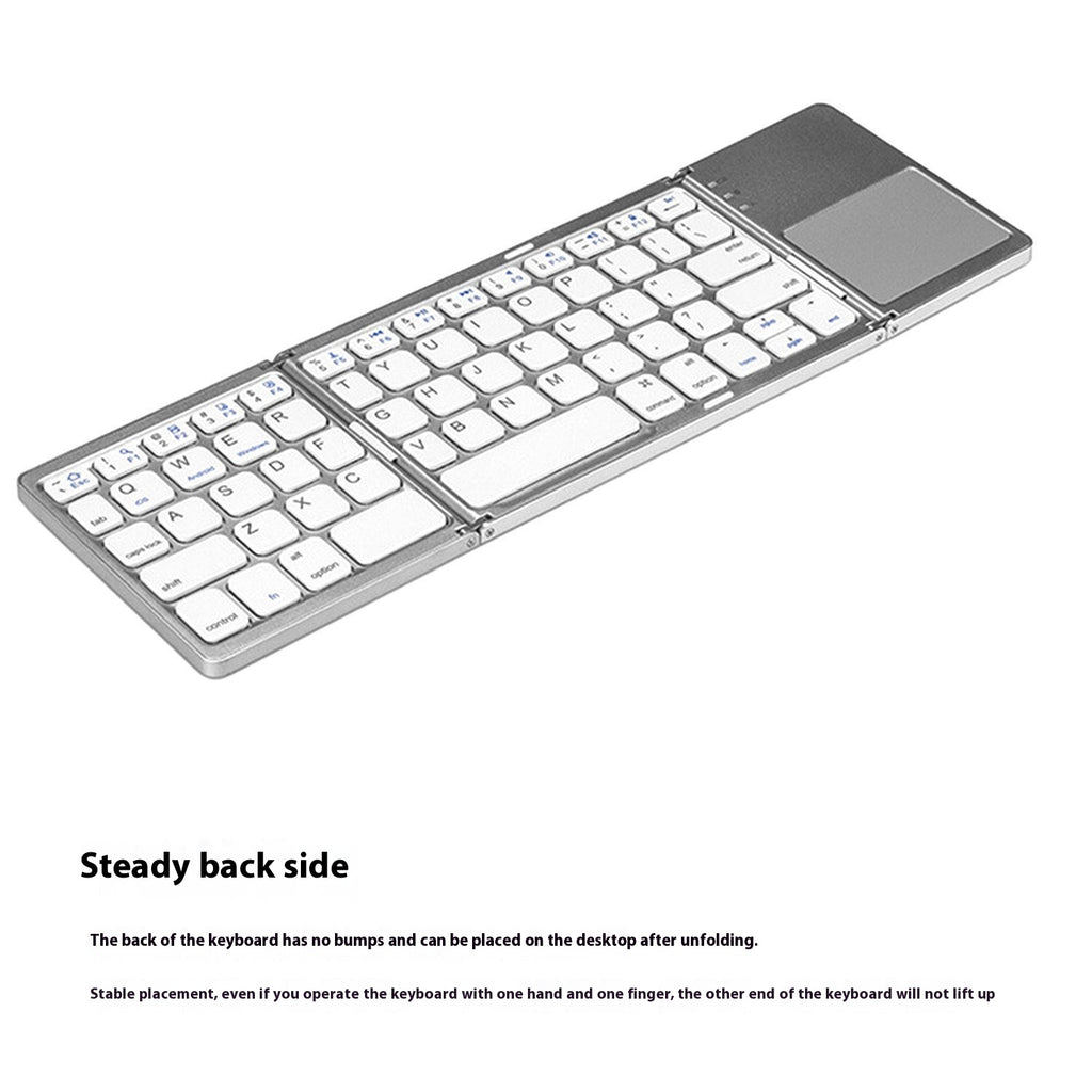 Mini Tri‑Fold Bluetooth Keyboard – Portable Thin Touch Keyboard
