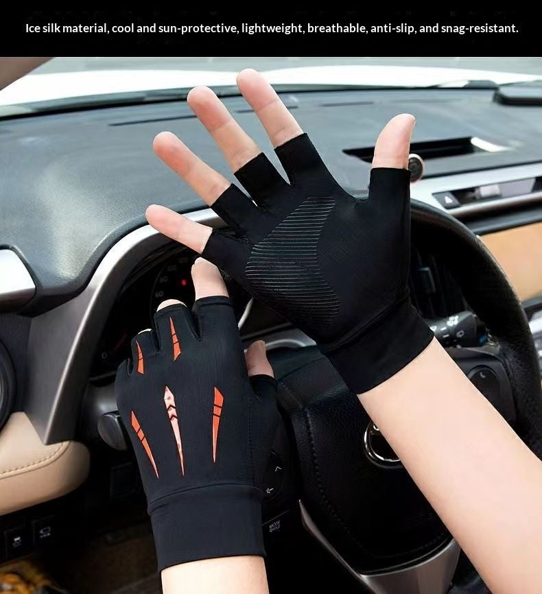 Ice Silk Half-Finger Sports Gloves
