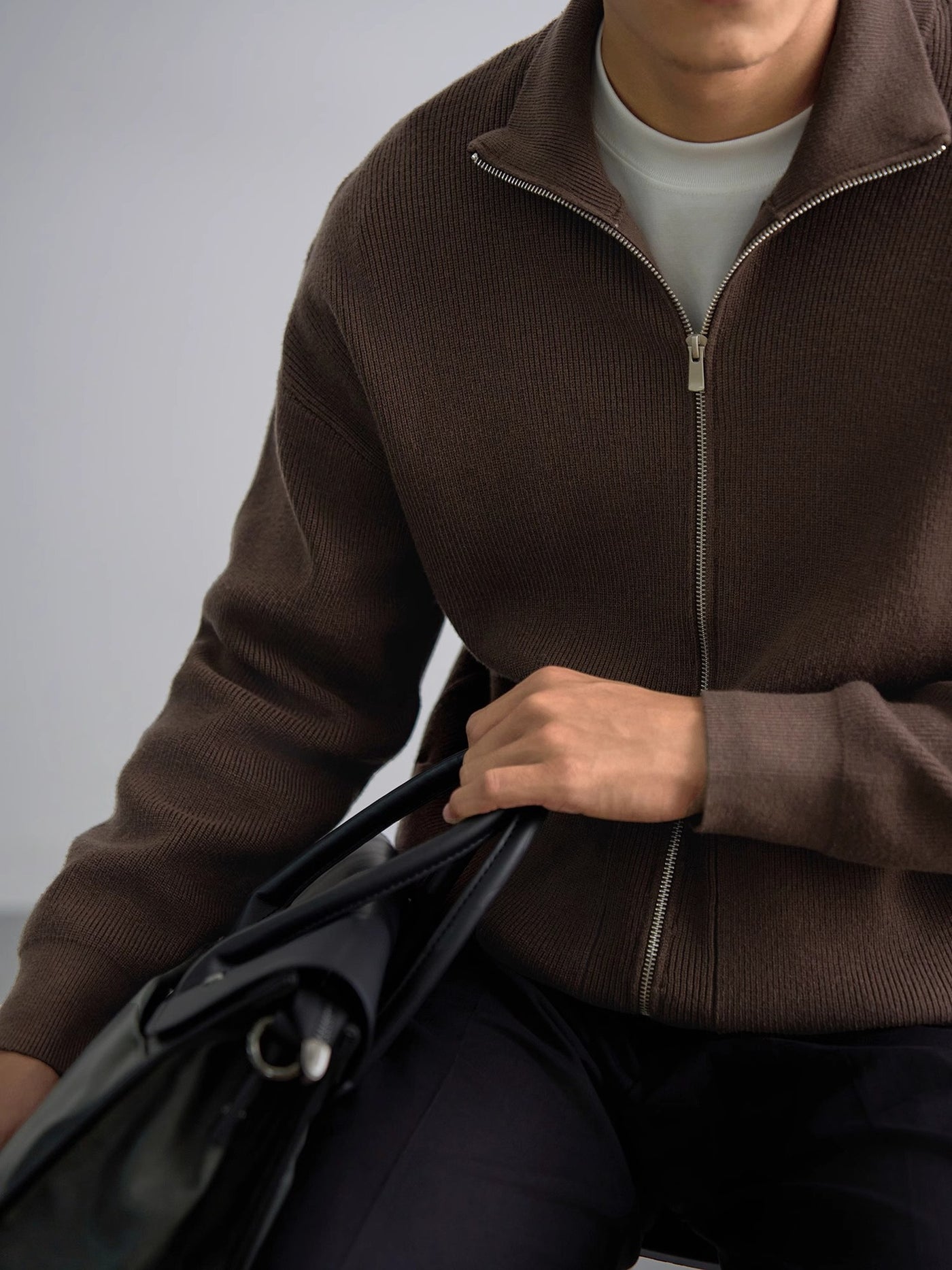 Men’s Autumn/Winter Zip-Up Sweater Top Coat – Warm & Stylish