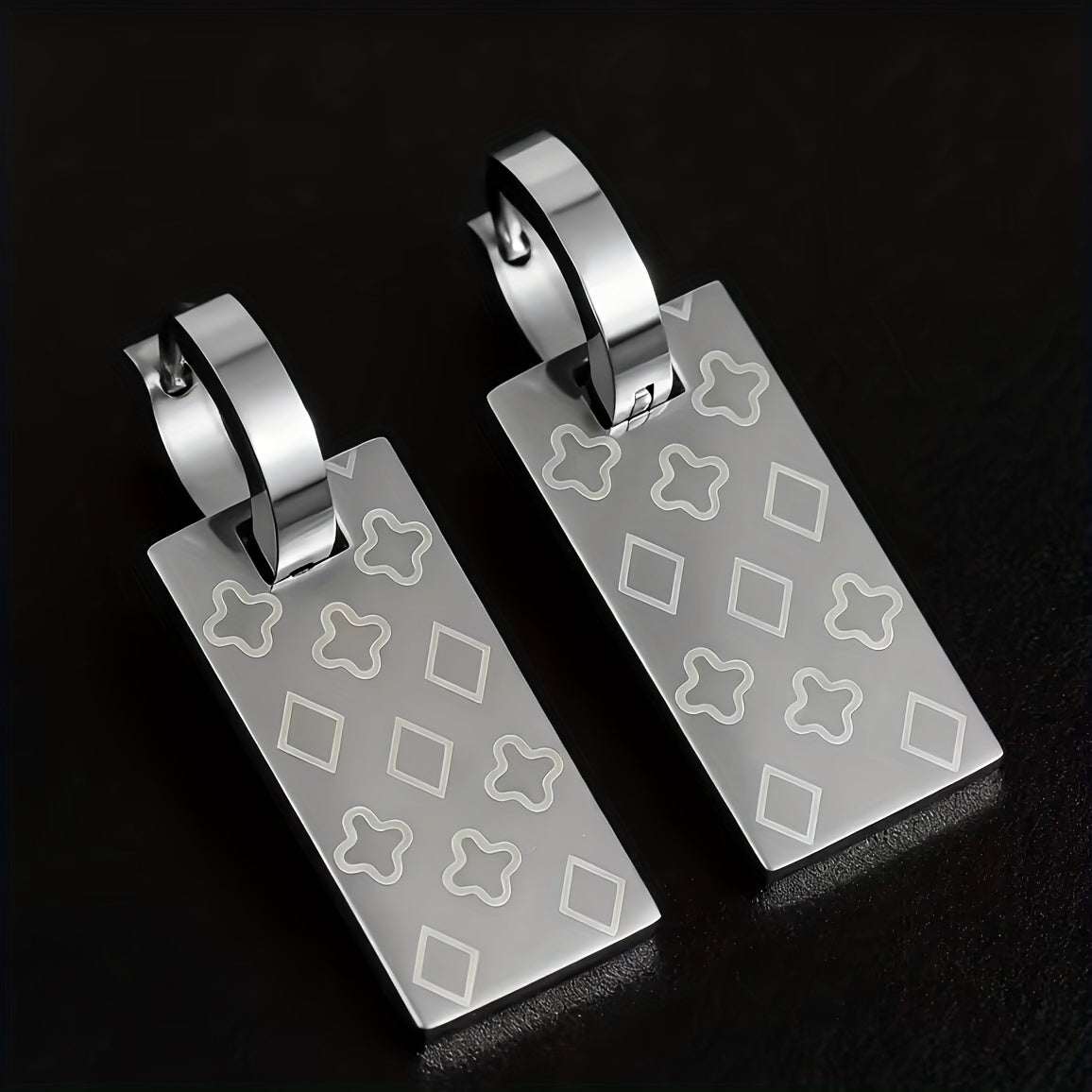 18K Gold-Plated Hollow Rectangle Hoop Earrings