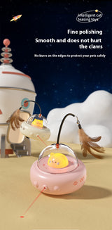 Smart Teaser Cat Toy – Electric UFO Feather Stick with Bell