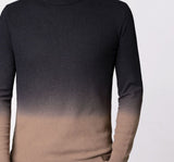 Gradient-Colored Slim-Fitting Thickened Men’s Pullover Sweater