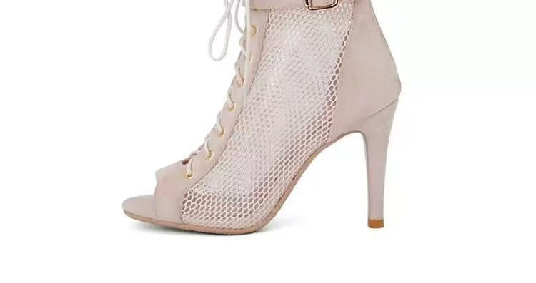 Cutout Lace-Up Ankle Boots