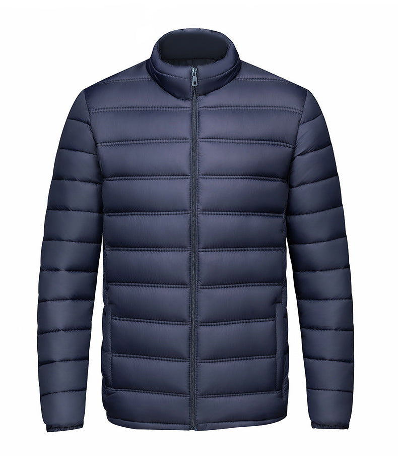 Men’s Warm Stand-Up Collar Zippered Cotton-Padded Jacket